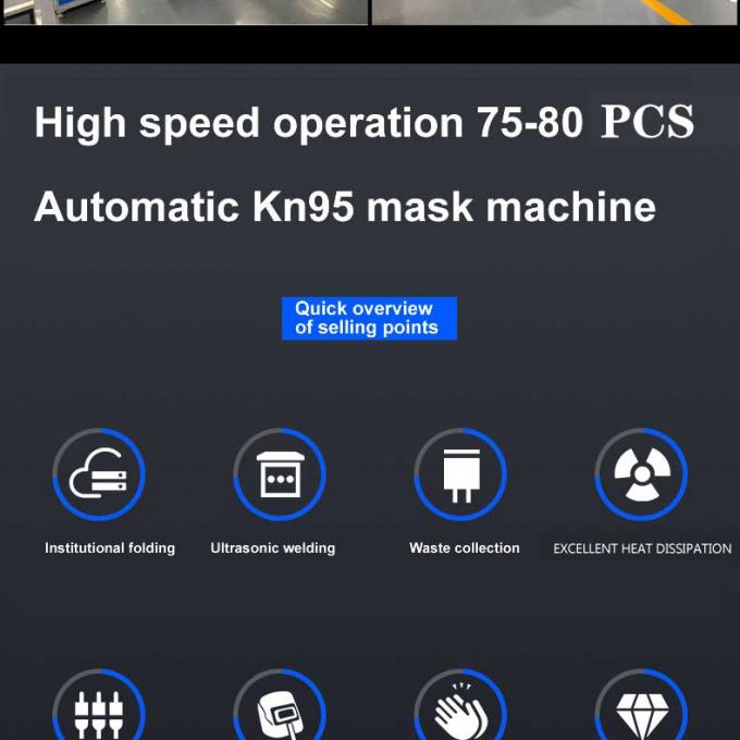 マスクn95機械を作る全体的な保証100-120pcs/minのkn 95のマスク機械